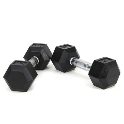 15LB Pair Rubber-Coated Cast Iron Dumbbells