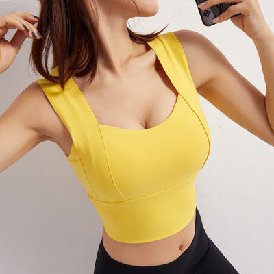 Womens Yoga Crop Top Sports Bra  Push Up Athletic Vest