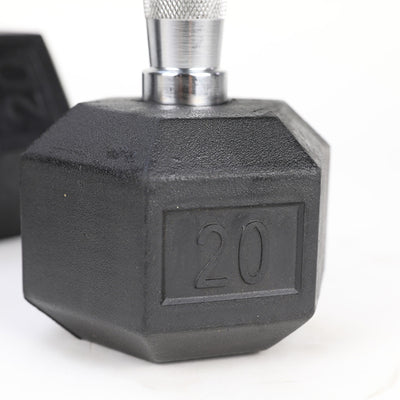 20LB Pair Rubber-Coated Cast Iron Dumbbells