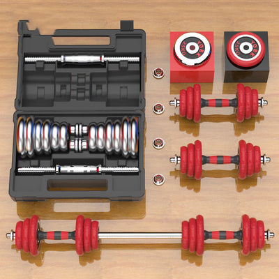 Pure Iron Electroplated Dumbbells Black & Red Finish