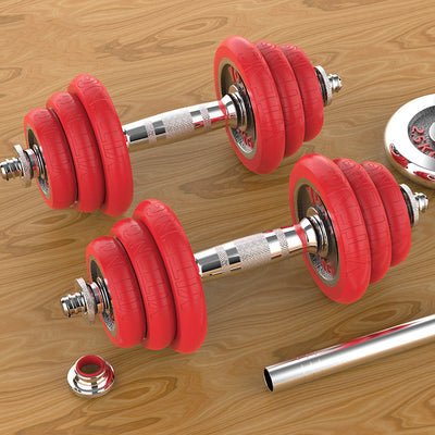 Pure Iron Electroplated Dumbbells Black & Red Finish