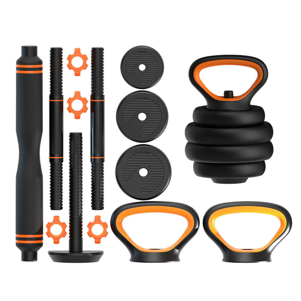 Dumbbells Kettlebells Barbells Multifunctional Combination Six In One fitness equipment essentials.