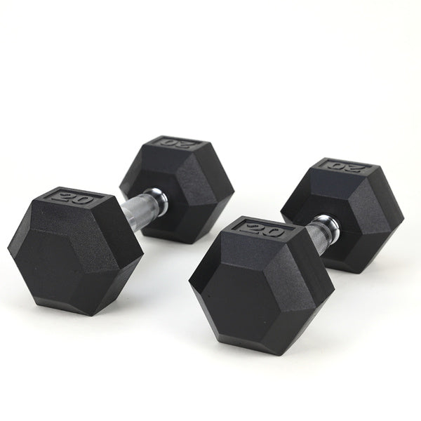 20LB Pair Rubber-Coated Cast Iron Dumbbells