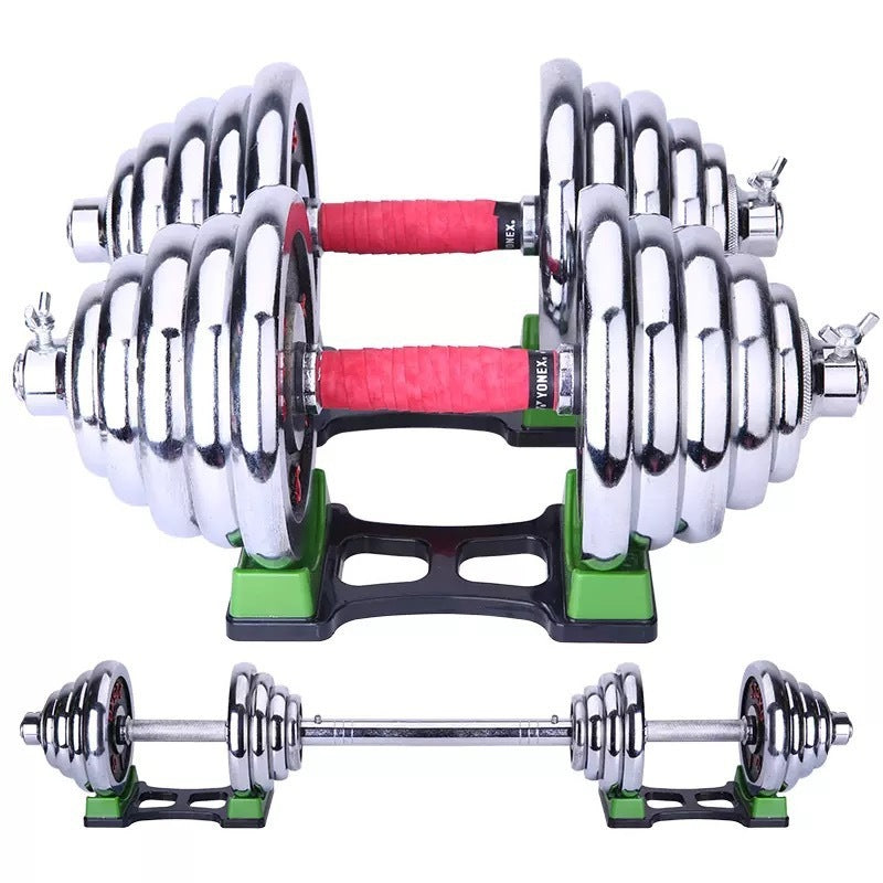 Pure Iron Electroplated Dumbbells Black & Red Finish