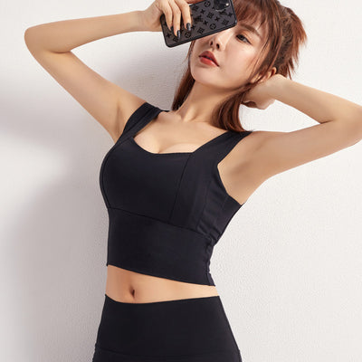Womens Yoga Crop Top Sports Bra  Push Up Athletic Vest